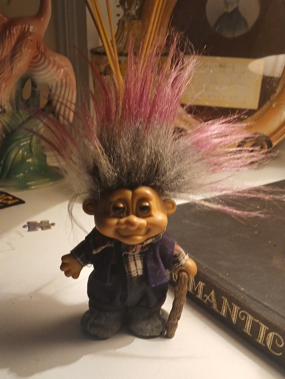 Russ Troll Doll with Pink-Accented Black Hair
